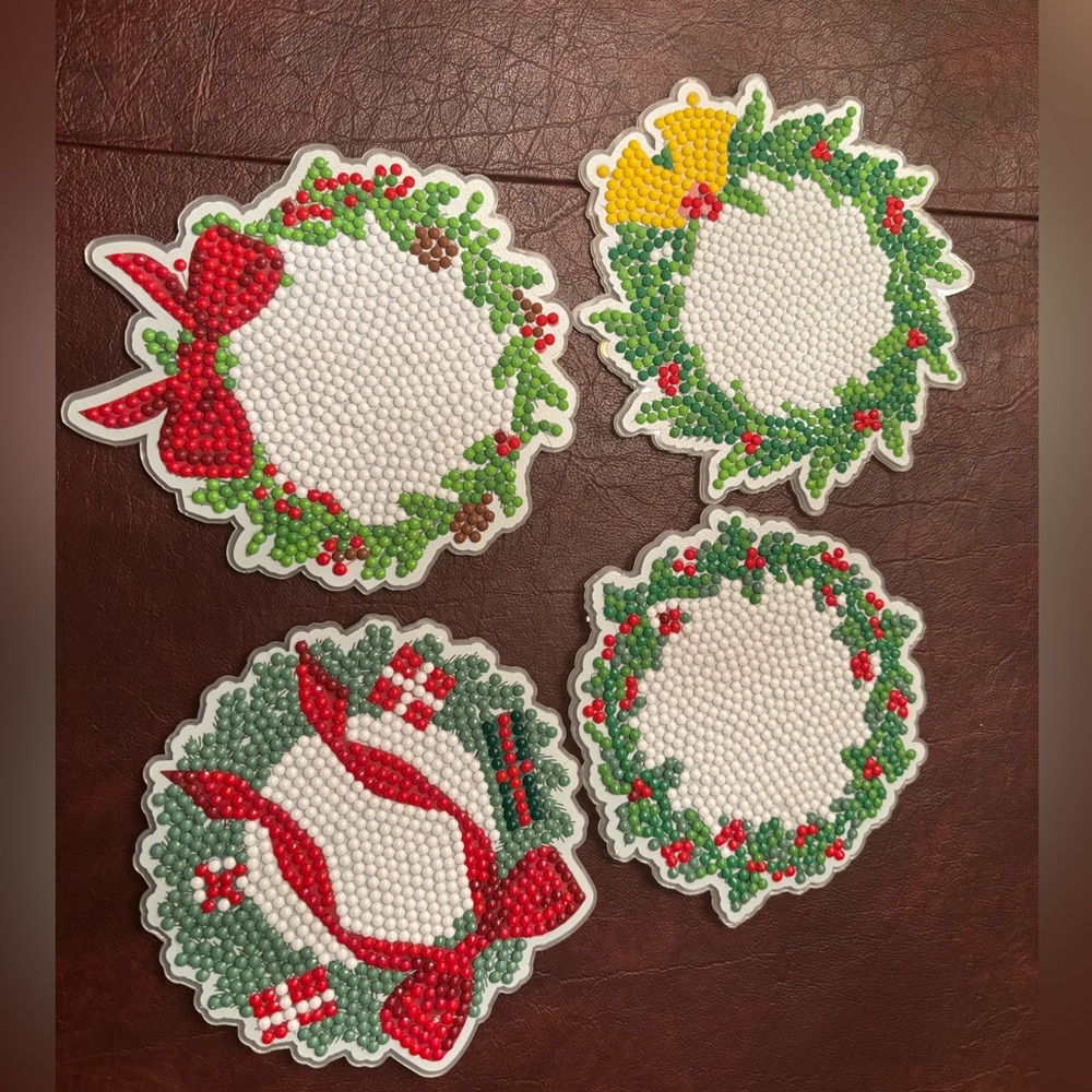 Handmade Diamond Art Coasters (set of 4)